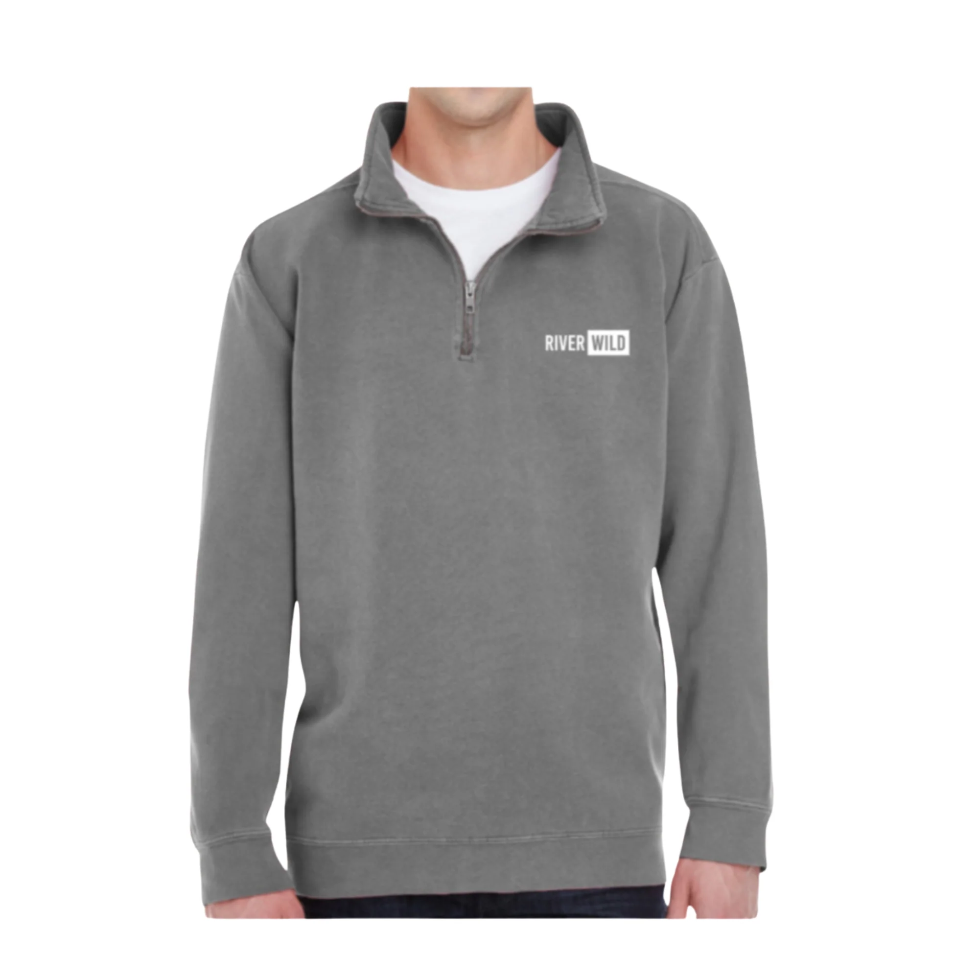 Grey RiverWild Comfort Color 1/4 Zip Sweatshirt - Image 2