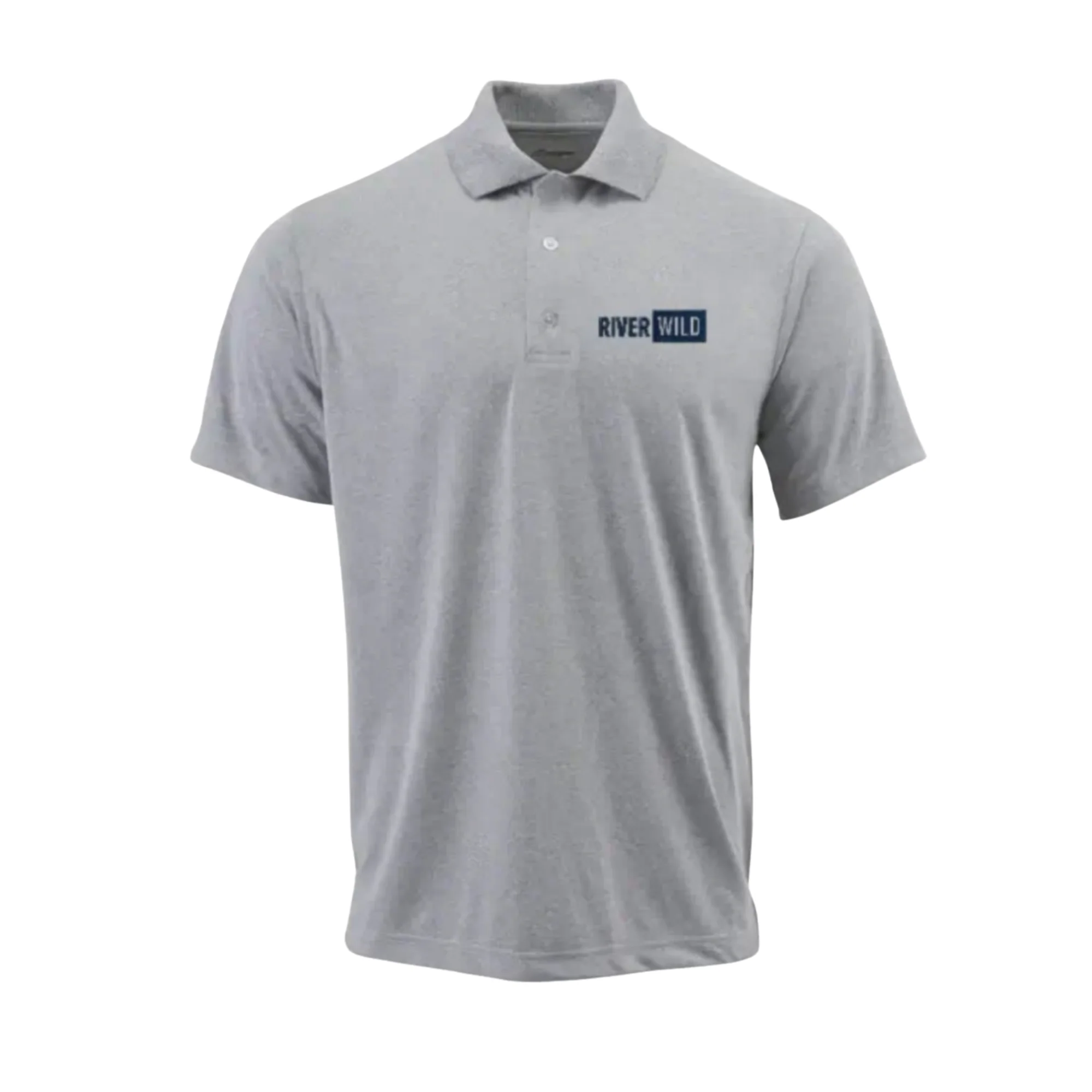 RIVERWILD HEATHER GREY PARAGON SARATOGA PERFORMANCE MESH POLO - Image 2