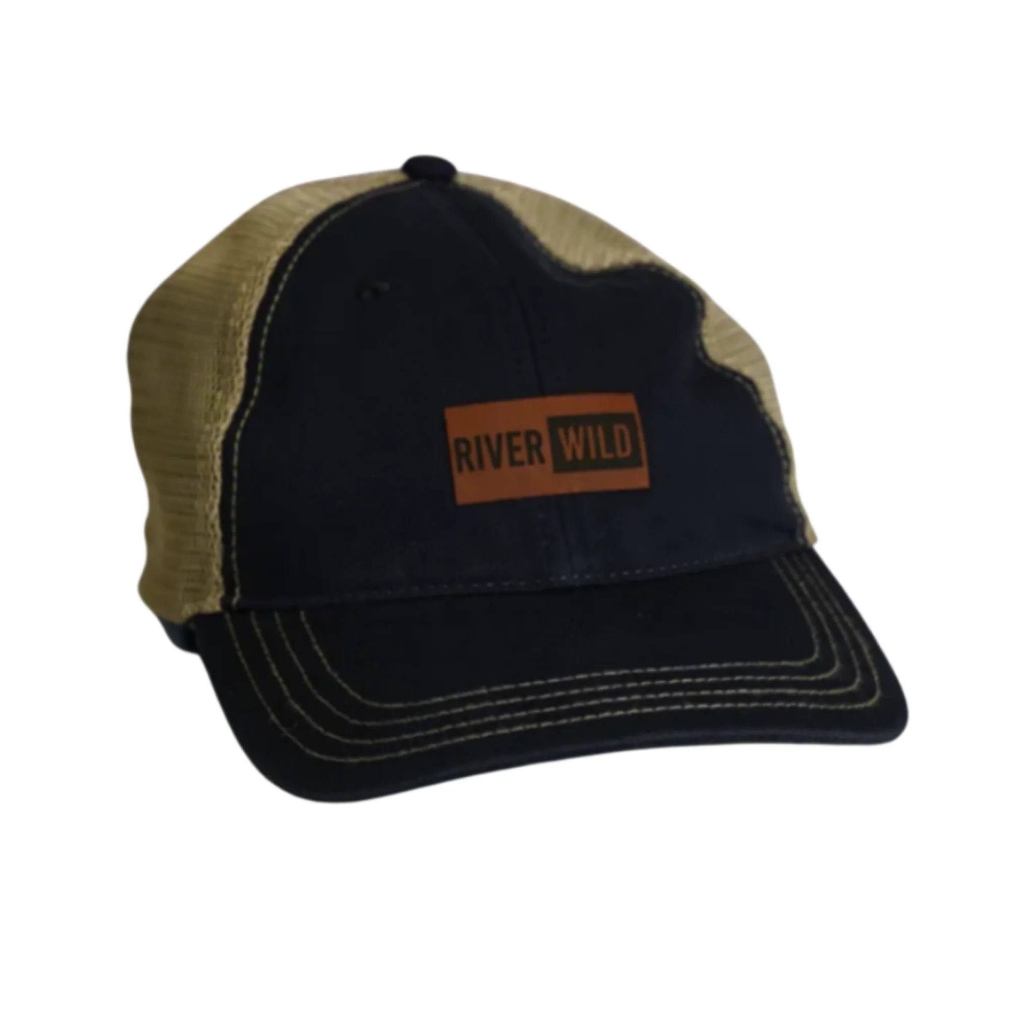 RIVERWILD LEATHER PATCH LADIES NAVY MESH HAT - Image 2