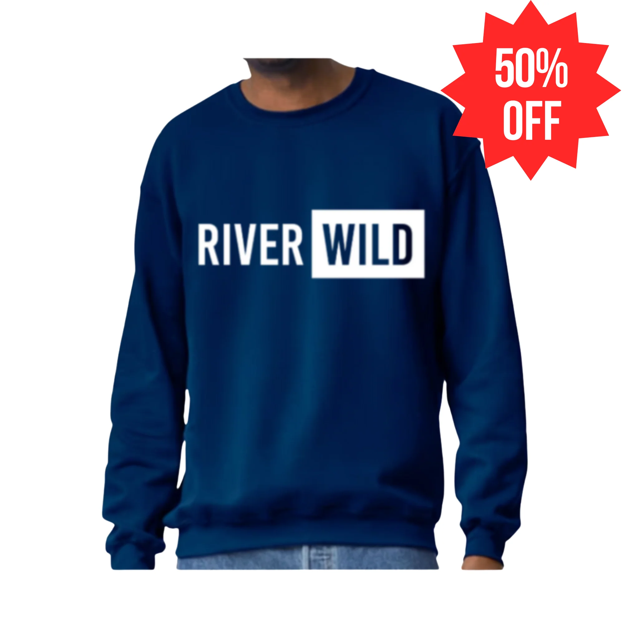 RIVERWILD NAVY GILDAN FLEECE CREW