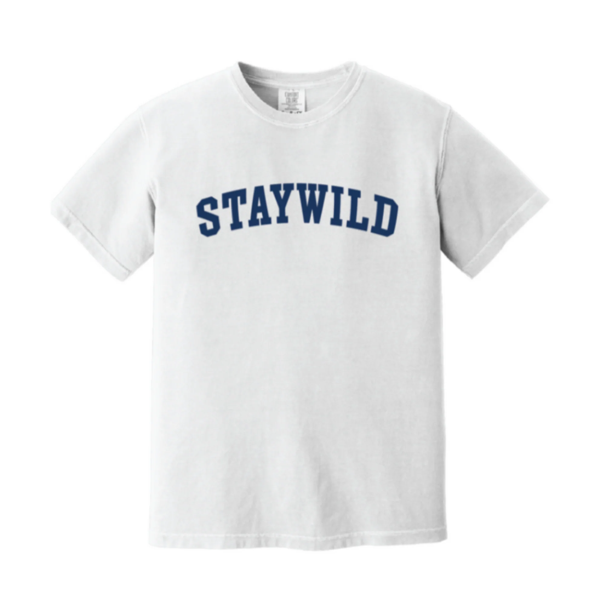 STAYWILD  WHITE COMFORT COLORS COLLEGIATE TEE