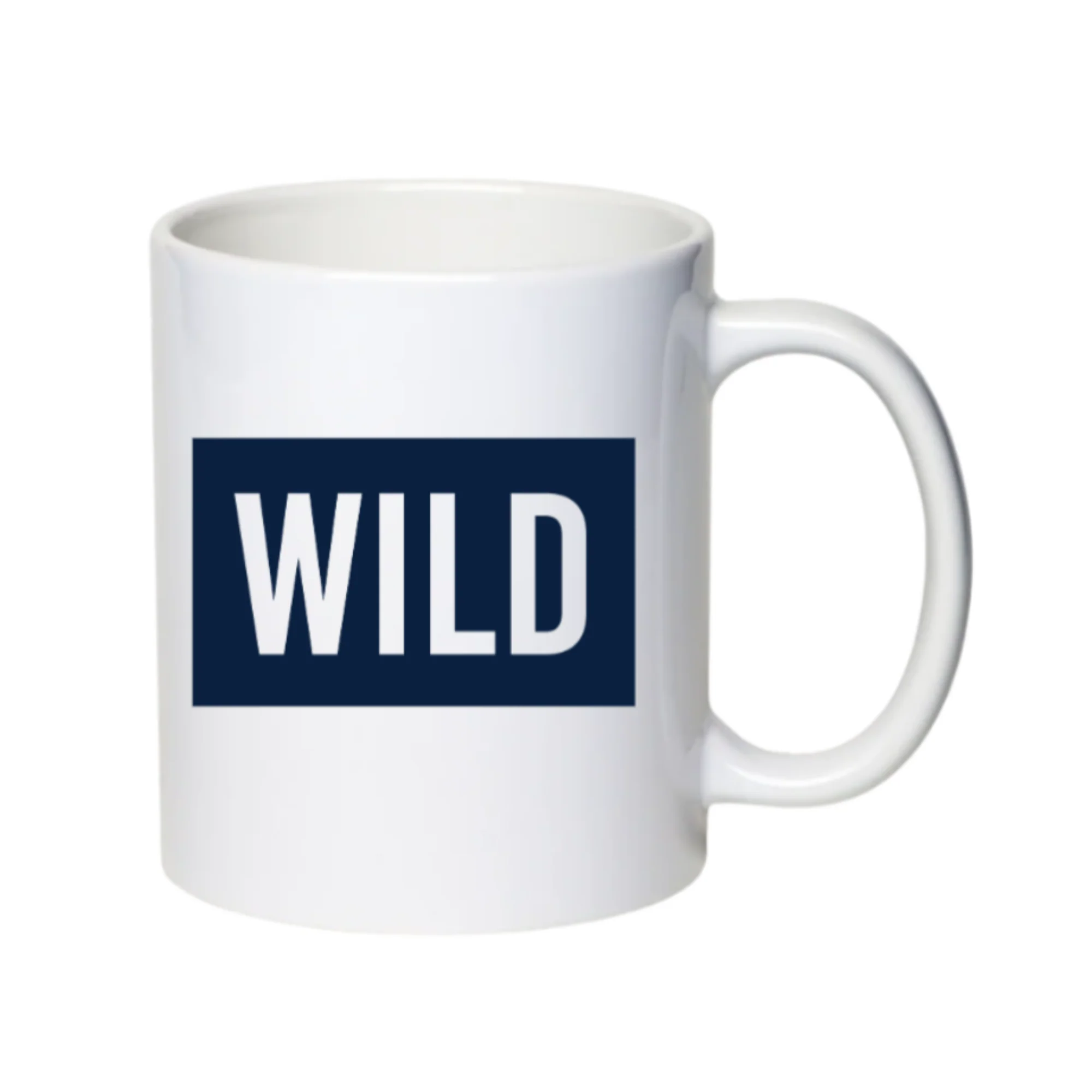 White WILD Block Coffee Mug