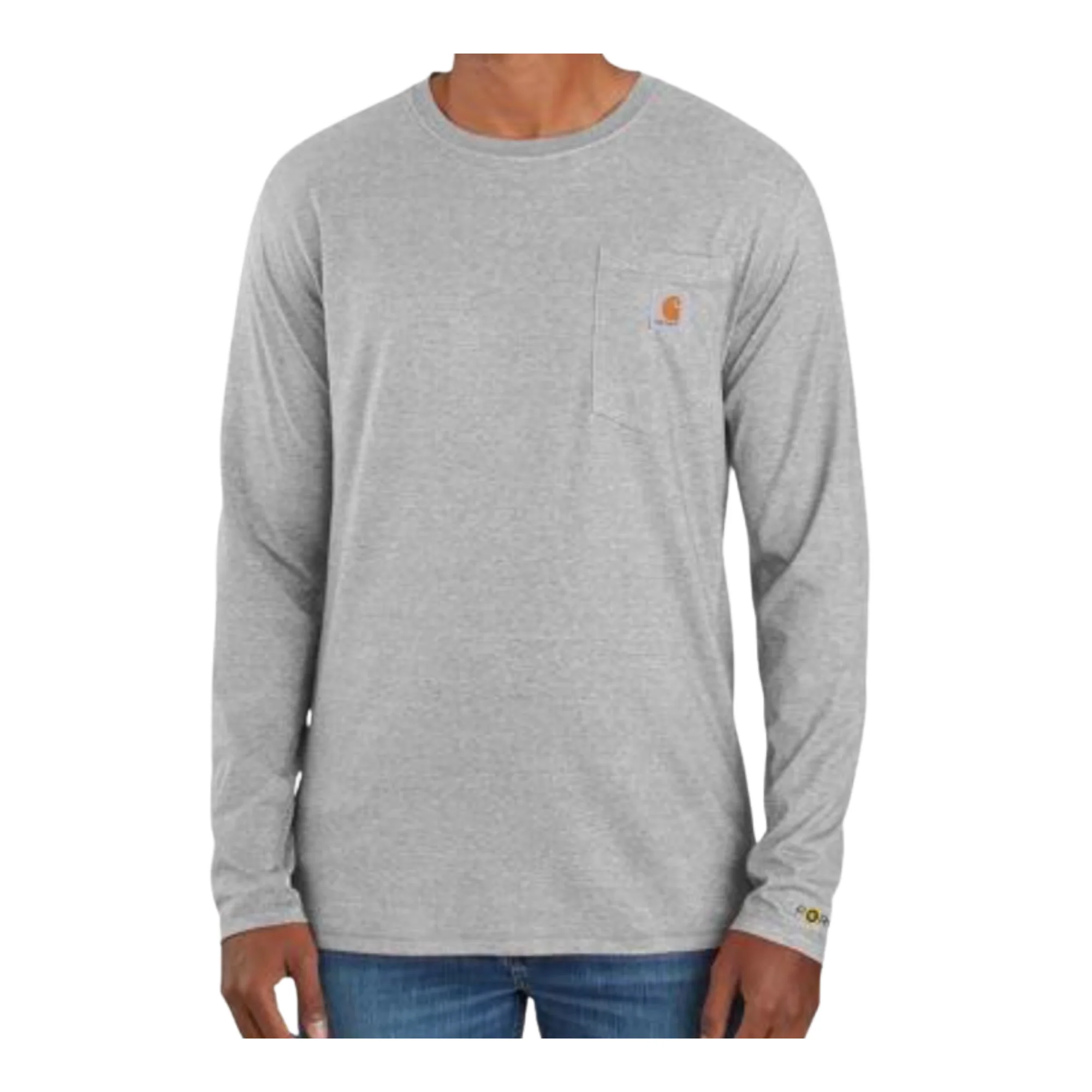 WILD Heather Grey Carhartt Long Sleeve Pocket Tee - Image 2