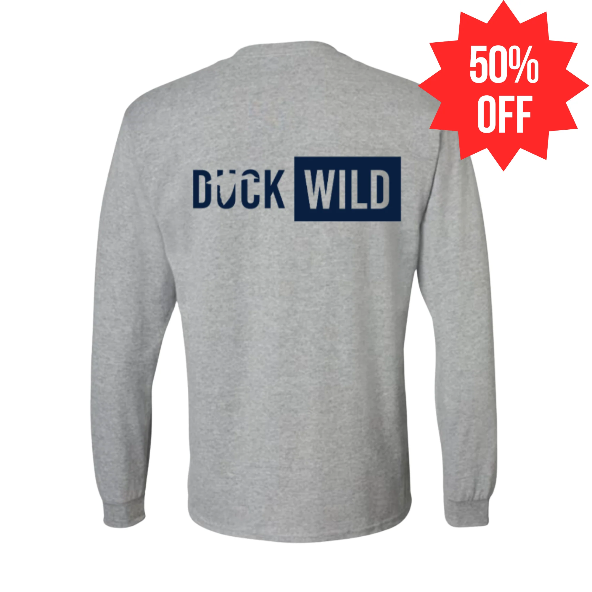 Youth Grey DuckWILD Gildan Long Sleeve Tee