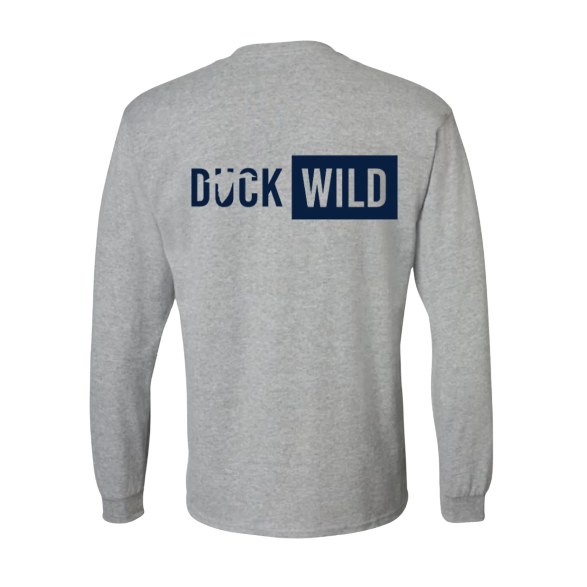 Youth Grey DuckWILD Gildan Long Sleeve Tee - Image 2